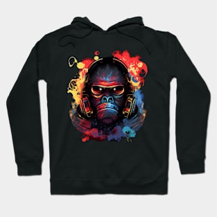 Anime Cyber Ape (Sci-Fi Ape Vintage Retro Future Design Cyberpunk Space Ape) Hoodie